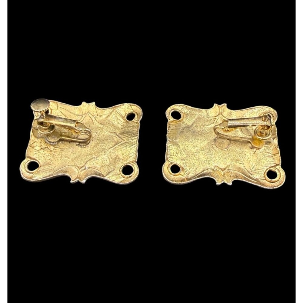 Vintage Gold-Tone Clip-On Earrings Set Assorted Styles Retro Jewelry Collection - Picture 7 of 16